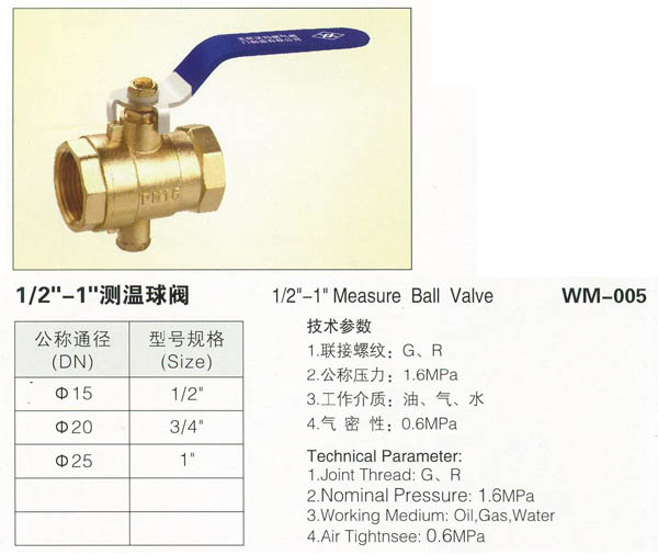 WM-005測(cè)溫球閥